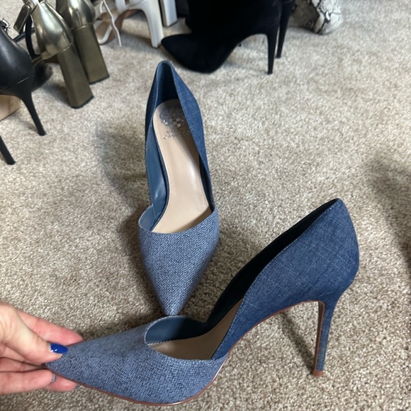 Vince Camuto Shoes - Vince Camuto Denim Blue Heels
